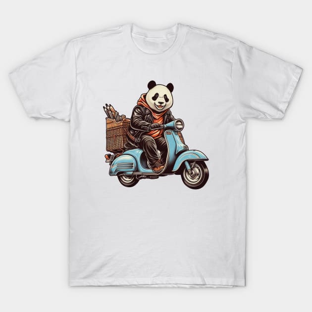 Panda Rider T-Shirt by growingartwork